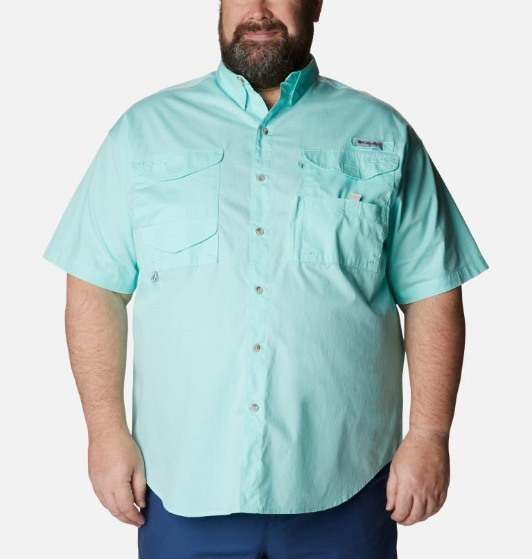 Camasa Columbia PFG Bonehead Scurte Sleeve Barbati Turcoaz | Plus Size VBS89ZQA7